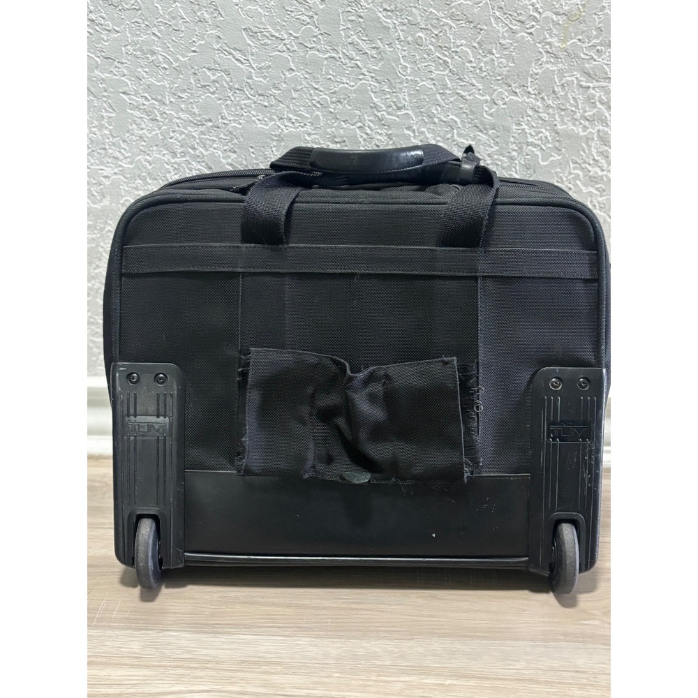 Tumi Alpha Deluxe Wheeled Briefcase Black Ballistic Nylon Laptop Bag 2207D3‎ - Picture 8 of 16